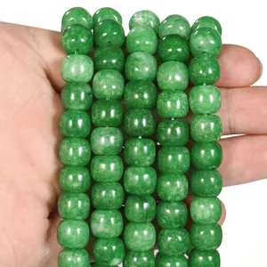 High quality natural green amazonite barrel beads 10x8mm for DIY jewelry making