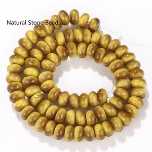 Detail view of 5x8mm tiger eye style glass abacus beads for DIY jewelry making