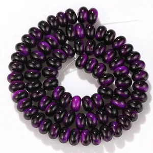 High-quality 5x8mm purple abacus glass beads strand for DIY jewelry making projects