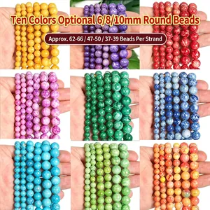 Perle Rotonde in Pietra di Giada Naturale Multicolore 6mm 8mm 10mm Accessori per Gioielli Fai da Te per la Creazione di Collane e Bracciali