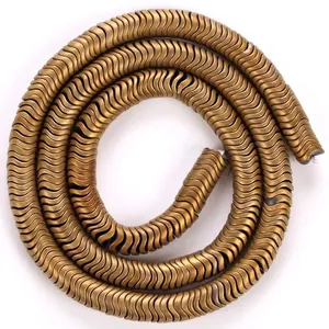 Perles d'hématite bronze ondulées de 6mm pour la fabrication de bijoux et bricolage.