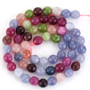 Perle in pietra naturale sfaccettata multicolore per la creazione di gioielli fai-da-te e artigianali