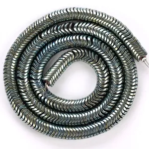Détail de perles d'espacement en hématite irisées de 6mm en forme de vague pour bijoux