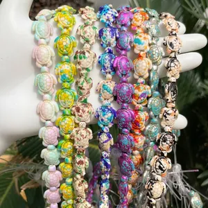 Synthetic Turquoise Sea Turtle Shape Loose Beads DIY Jewelry Making Accessories Bracelet Necklace Strands Mixed Colors