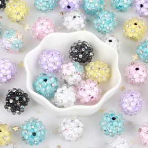 Colorful rhinestone bubble beads for DIY jewelry making and mobile phone straps