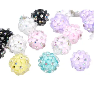Assorted colorful rhinestone bubble beads for DIY jewelry making and phone charms