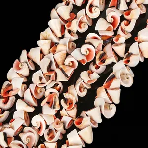 Natural red mouth conch shell beads for DIY jewelry making, hairpins, and crafts
