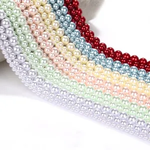 Detailansicht bunter 4-10mm Muschelperlen für DIY-Schmuckherstellung und Handwerksprojekte