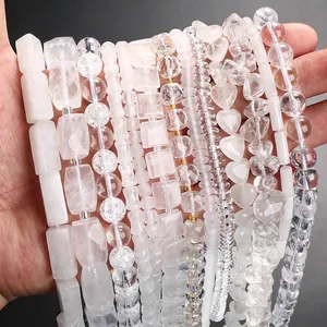 Premium helder witte kwarts kralenstrengen in diverse vormen voor DIY-sieraden