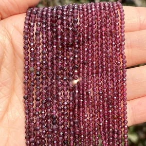 Detailed macro view of faceted dark purple natural stone beads for DIY jewelry making