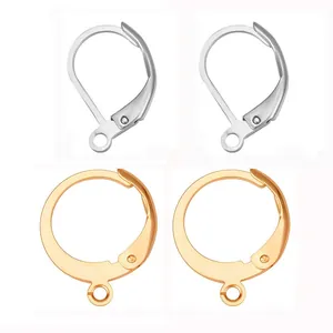 Monachelle per Orecchini in Ferro Minimaliste Fibbie per Orecchini Rotonde a D per Creazione di Gioielli DIY Donna Eleganti Accessori per Orecchini con Perle Artificiali