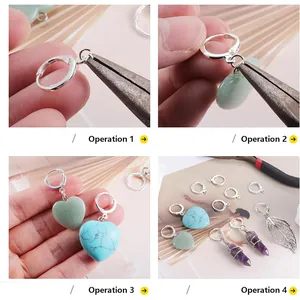 Étapes détaillées pour attacher des breloques aux créoles argentées pour bijoux DIY