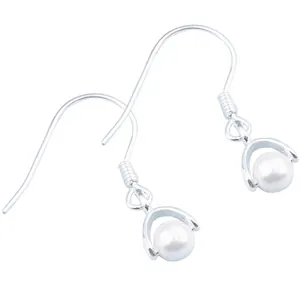 Elegante roestvrijstalen druppeloorbellen met witte parels voor DIY-sieraden maken.