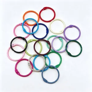 Set of 30mm colorful metal binder rings for DIY keychains and loose-leaf books.