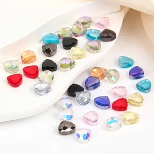 Multi-colored 9x11mm faceted triangle crystal loose beads for DIY jewelry making