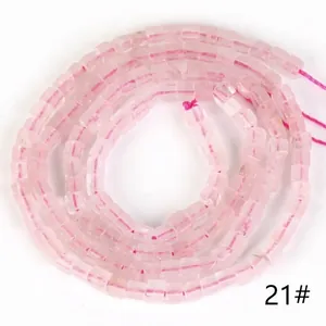 Natural rose pink 2x2mm square stone spacer beads strand for DIY jewelry making accessories