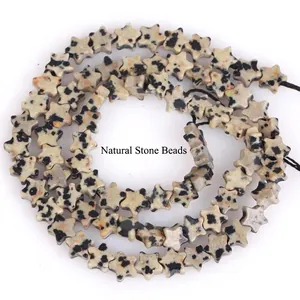 6mm star-shaped dalmatian jasper natural stone beads for jewelry making DIY