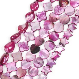 Assortimento di perline in conchiglia viola da 10mm per la creazione di gioielli DIY