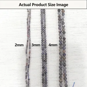Comparison of 2mm, 3mm, and 4mm natural faceted stone beads for jewelry making
