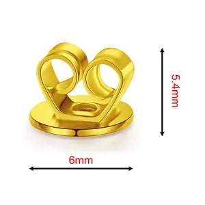 Close-up of a premium gold-plated butterfly earring back with precise 6mm width measure