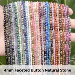 Faceted Rondelle Natural Stone Beads DIY Jewelry Accessories Round Spacer Gemstone For Handcrafted Necklace Bracelet Making