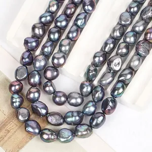 High luster 10-11mm peacock black baroque pearls for DIY handmade jewelry crafts