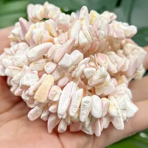Natural 5-8mm irregular pink rouge shell chip beads for DIY jewelry making and crafts