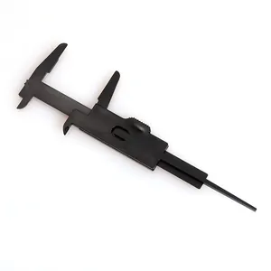 Nahaufnahme eines 80-mm-Mini-Messschiebers aus Kunststoff für präzises Messen