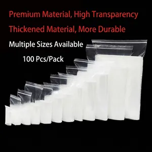 Transparent PE Plastic Self Sealing Bags Clear Ziplock Packaging Bags For Food Daily Essentials Jewelry Storage Reusable Sealing Bags