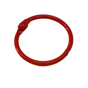 High-quality 30mm vibrant red painted iron loose leaf binder ring for DIY keychain crafts