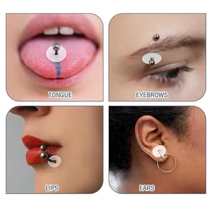 Clear silicone piercing healing discs for tongue, eyebrow, lips and ear piercing