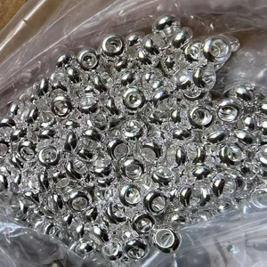 Bulk silver large hole rondelle spacer beads for DIY jewelry making.