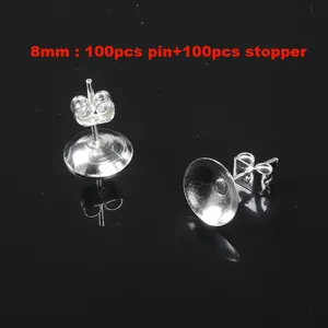 Tiges de Boucle d'Oreille en Forme de Bol DIY en Fer Électroplaqué Avec Poussettes Papillon pour Bijoux