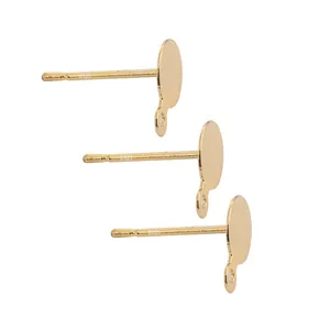 Set mit drei S925 vergoldeten Ohrsteckern mit Schlaufe für DIY-Schmuckherstellung