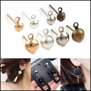 DIY-Schmuck-Ohrstecker-Komponenten mit Schlaufen, Halbkreis-Design für Schmuckherstellung
