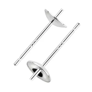 Professionelle S925 Silber-Ohrstecker mit Schalennadeln für DIY-Perlenschmuck-Zubehör