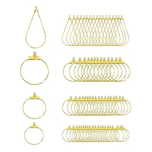 Metal Round Teardrop Earring Hoops DIY Jewelry Making Findings Electroplated Circle Waterdrop Earring Making Material
