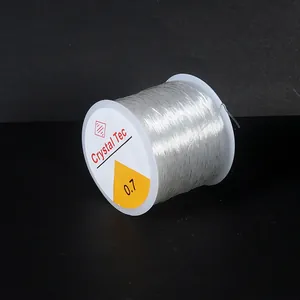 Detailed view of 0.7mm clear elastic beading thread roll for DIY handmade jewelry making