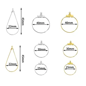 Detailed dimension chart for DIY earring hoops in round and teardrop shapes.