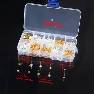 DIY Earring Finding Kit Iron Electroplated Jump Rings Earring Hooks Jewelry Making Assortment With Storage Box Kit