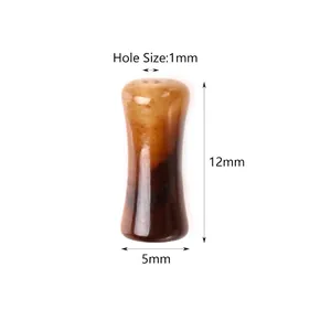 5x12mm natural bamboo joint tiger eye stone spacer beads for DIY jewelry making