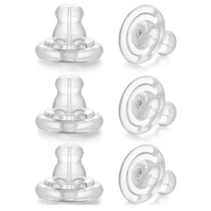 Silikon Ohrstecker-Rücken Nur Ohne Kette Scheibenförmige Transparente Ohrringstopper DIY Schmuckherstellung Stützteile