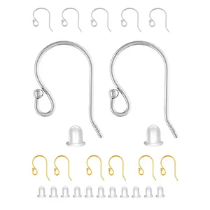 French Earring Hooks Beaded Copper Earwires For DIY Jewelry Making Findings 925 Silver Plated Gold Plated Earring Hooks Accessories