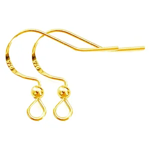 Detailed view of 18K gold plated earring hooks featuring 925 stamp and ball loop.