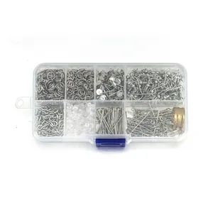 Set completo di accessori per gioielli orecchini fai-da-te con ganci e perni in scatola