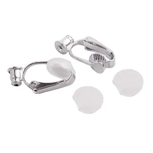 DIY silver earring converters for non-pierced ears with soft silicone comfort pads