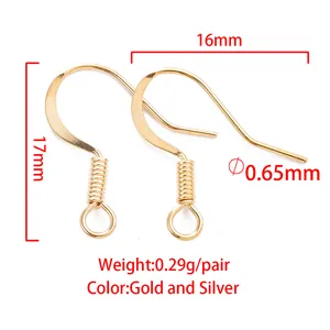 Close-up detail of 18K gold-plated earring hooks showing 17mm by 16mm size dimensions