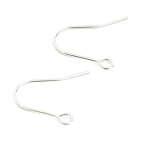 Detailed macro view of polished silver earring hooks for professional jewelry design