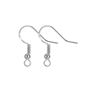 High quality silver metal earring hooks with 925 stamp for DIY jewelry making findings