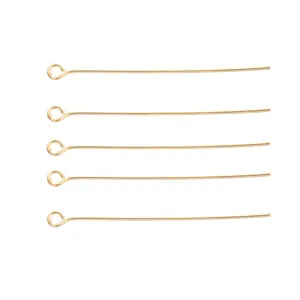 High-quality 18K gold plated copper eye pins for DIY jewelry making crafts and beading